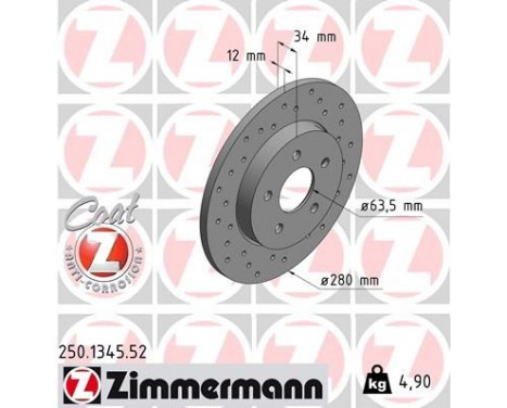 Brake Disc SPORT BRAKE DISC COAT Z 250.1345.52 Zimmermann