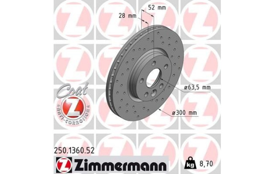 Brake Disc SPORT BRAKE DISC COAT Z 250.1360.52 Zimmermann, Image 2