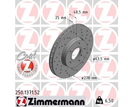 Brake Disc SPORT BRAKE DISC COAT Z 250.1371.52 Zimmermann, Image 2