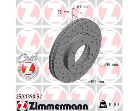 Brake Disc SPORT BRAKE DISC COAT Z 250.1390.52 Zimmermann, Image 2