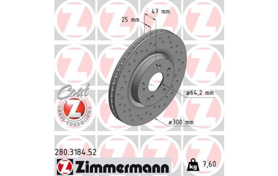Brake Disc SPORT BRAKE DISC COAT Z 280.3184.52 Zimmermann
