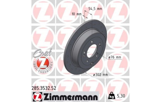 Brake disc SPORT BRAKE DISC COAT Z 285.3532.52 Zimmermann