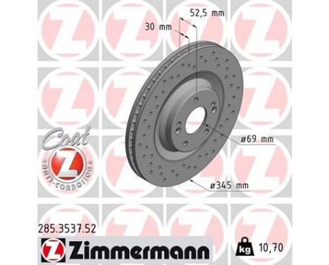 Brake Disc SPORT BRAKE DISC COAT Z 285.3537.52 Zimmermann