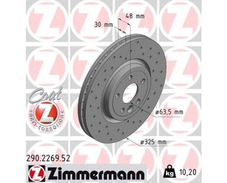 Brake Disc SPORT BRAKE DISC COAT Z 290.2269.52 Zimmermann, Image 2