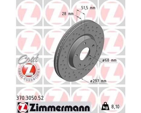 Brake Disc SPORT BRAKE DISC COAT Z 370.3050.52 Zimmermann, Image 2