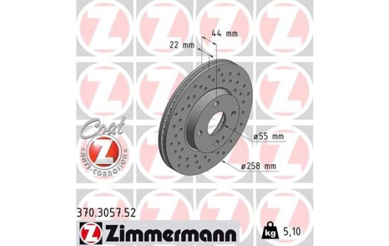 Brake Disc SPORT BRAKE DISC COAT Z 370.3057.52 Zimmermann, Image 2