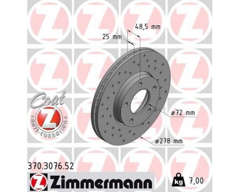 Brake Disc SPORT BRAKE DISC COAT Z 370.3076.52 Zimmermann, Image 2