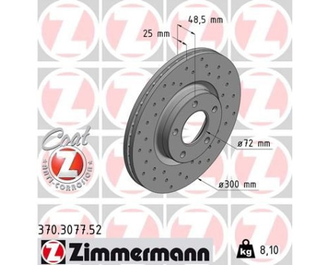 Brake Disc SPORT BRAKE DISC COAT Z 370.3077.52 Zimmermann, Image 2