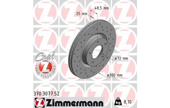 Brake Disc SPORT BRAKE DISC COAT Z 370.3077.52 Zimmermann, Image 2