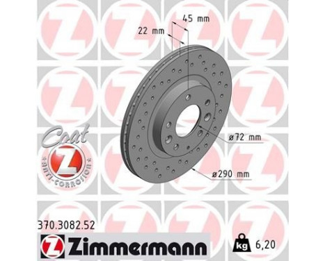 Brake Disc SPORT BRAKE DISC COAT Z 370.3082.52 Zimmermann