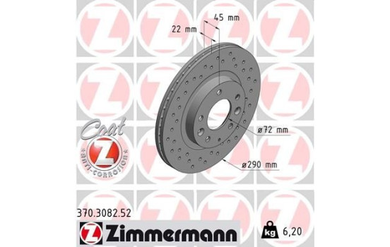 Brake Disc SPORT BRAKE DISC COAT Z 370.3082.52 Zimmermann
