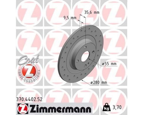 Brake Disc SPORT BRAKE DISC COAT Z 370.4402.52 Zimmermann, Image 2