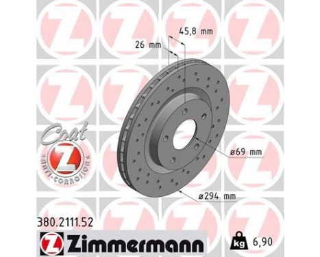 Brake Disc SPORT BRAKE DISC COAT Z 380.2111.52 Zimmermann, Image 2