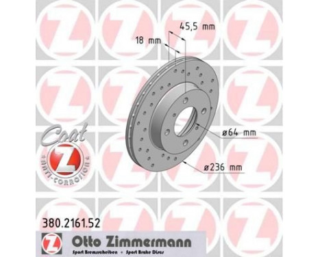 Brake Disc SPORT BRAKE DISC COAT Z 380.2161.52 Zimmermann