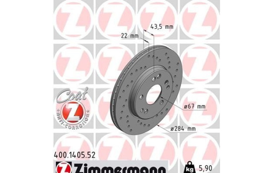 Brake Disc SPORT BRAKE DISC COAT Z 400.1405.52 Zimmermann, Image 2