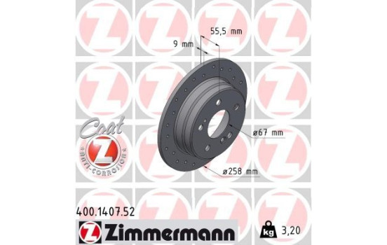 Brake Disc SPORT BRAKE DISC COAT Z 400.1407.52 Zimmermann, Image 2