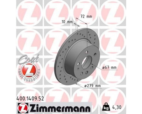 Brake Disc SPORT BRAKE DISC COAT Z 400.1409.52 Zimmermann, Image 2