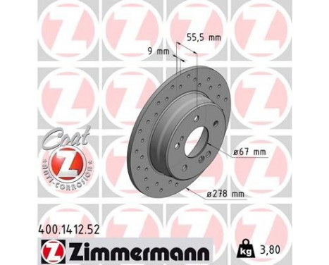 Brake Disc SPORT BRAKE DISC COAT Z 400.1412.52 Zimmermann, Image 2