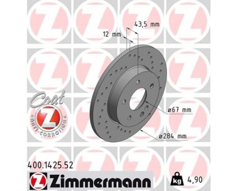 Brake Disc SPORT BRAKE DISC COAT Z 400.1425.52 Zimmermann, Image 2