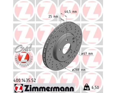 Brake Disc SPORT BRAKE DISC COAT Z 400.1435.52 Zimmermann, Image 2