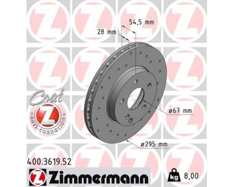 Brake Disc SPORT BRAKE DISC COAT Z 400.3619.52 Zimmermann, Image 2