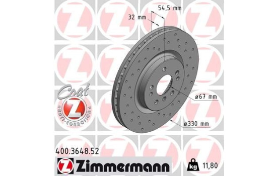 Brake Disc SPORT BRAKE DISC COAT Z 400.3648.52 Zimmermann, Image 2