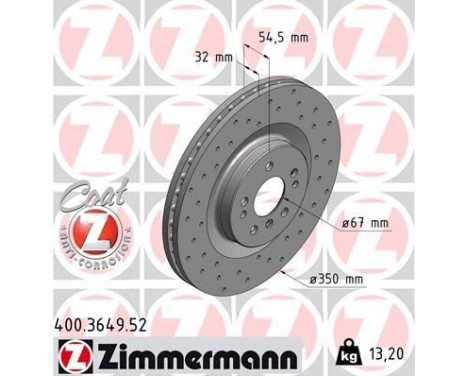 Brake Disc SPORT BRAKE DISC COAT Z 400.3649.52 Zimmermann, Image 2