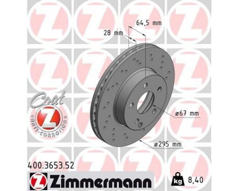 Brake Disc SPORT BRAKE DISC COAT Z 400.3653.52 Zimmermann, Image 2