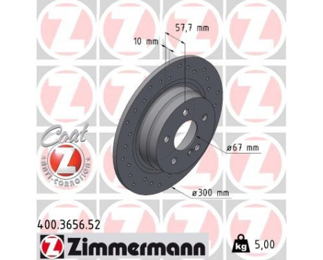 Brake disc SPORT BRAKE DISC COAT Z 400.3656.52 Zimmermann