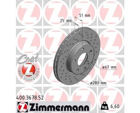 Brake Disc SPORT BRAKE DISC COAT Z 400.3678.52 Zimmermann, Image 2