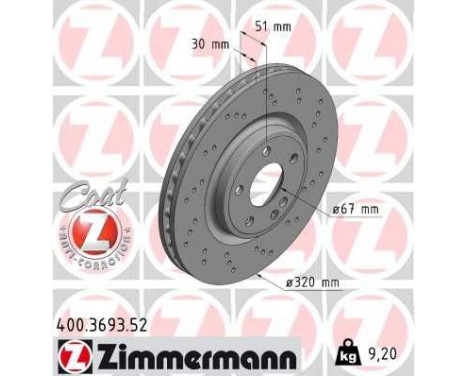 Brake Disc SPORT BRAKE DISC COAT Z 400.3693.52 Zimmermann