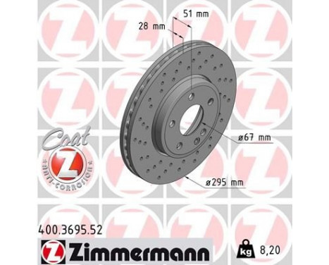 Brake Disc SPORT BRAKE DISC COAT Z 400.3695.52 Zimmermann, Image 2