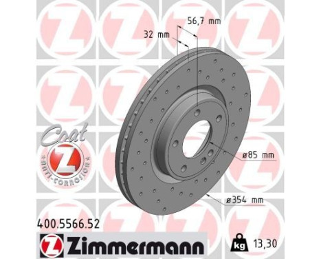 Brake disc SPORT BRAKE DISC COAT Z 400.5566.52 Zimmermann