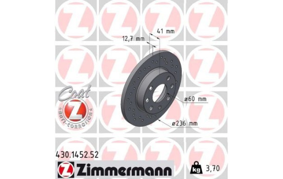 Brake Disc SPORT BRAKE DISC COAT Z 430.1452.52 Zimmermann, Image 2