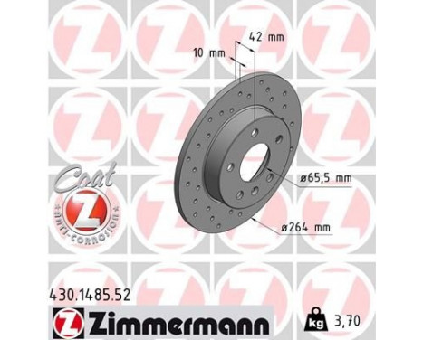 Brake Disc SPORT BRAKE DISC COAT Z 430.1485.52 Zimmermann, Image 2