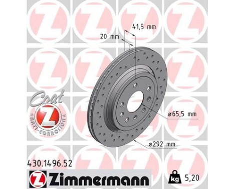 Brake Disc SPORT BRAKE DISC COAT Z 430.1496.52 Zimmermann, Image 2