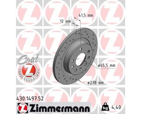 Brake Disc SPORT BRAKE DISC COAT Z 430.1497.52 Zimmermann, Image 2