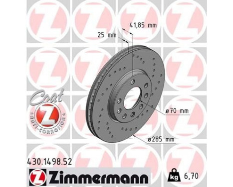 Brake Disc SPORT BRAKE DISC COAT Z 430.1498.52 Zimmermann, Image 2