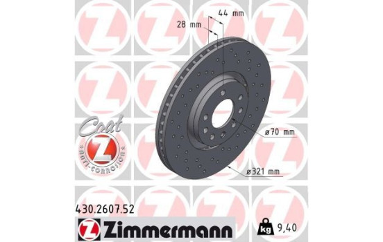 Brake Disc SPORT BRAKE DISC COAT Z 430.2607.52 Zimmermann, Image 2