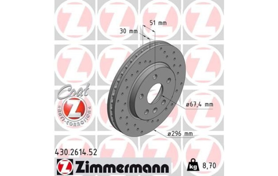 Brake Disc SPORT BRAKE DISC COAT Z 430.2614.52 Zimmermann, Image 2