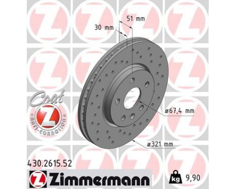 Brake Disc SPORT BRAKE DISC COAT Z 430.2615.52 Zimmermann, Image 2