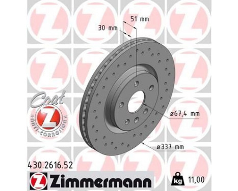 Brake Disc SPORT BRAKE DISC COAT Z 430.2616.52 Zimmermann, Image 2