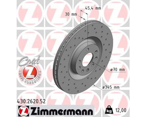 Brake Disc SPORT BRAKE DISC COAT Z 430.2620.52 Zimmermann, Image 2