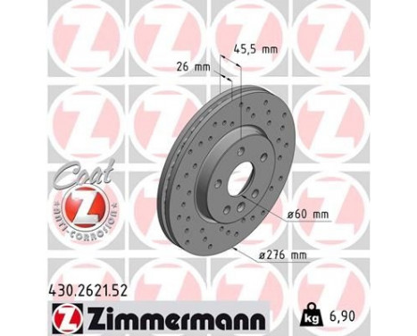Brake Disc SPORT BRAKE DISC COAT Z 430.2621.52 Zimmermann, Image 2