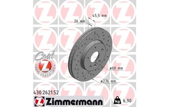 Brake Disc SPORT BRAKE DISC COAT Z 430.2621.52 Zimmermann, Image 2