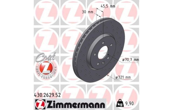 Brake Disc SPORT BRAKE DISC COAT Z 430.2629.52 Zimmermann, Image 2