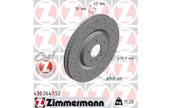 Brake Disc SPORT BRAKE DISC COAT Z 430.2647.52 Zimmermann