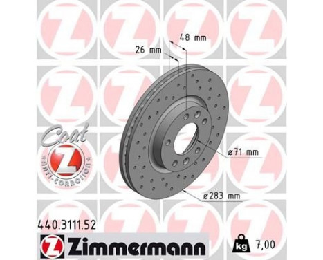 Brake Disc SPORT BRAKE DISC COAT Z 440.3111.52 Zimmermann, Image 2