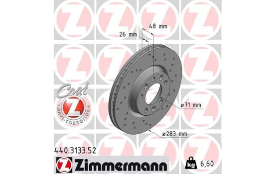 Brake Disc SPORT BRAKE DISC COAT Z 440.3133.52 Zimmermann, Image 2