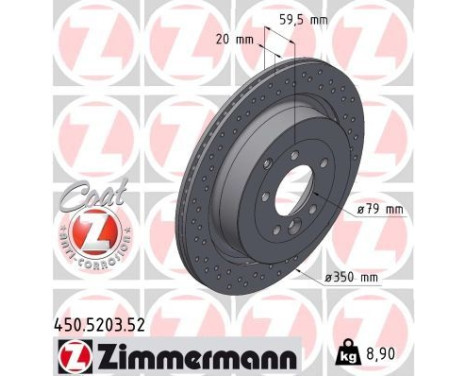 Brake Disc SPORT BRAKE DISC COAT Z 450.5203.52 Zimmermann, Image 2